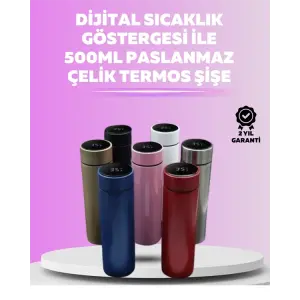250ml LED Ekranlı Paslanmaz Çelik Akıllı Termos