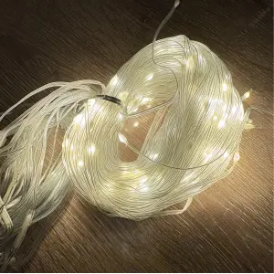 2x2 Perde 192 LED Sarı Işık - 8 Fonksiyonlu