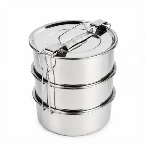 3lü Metal Sefer Tası - Paslanmaz Çelik - 16 cm
