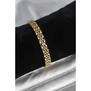 316L Çelik 7 mm Kalınlıkta Gold Renkli Erkek Bileklik