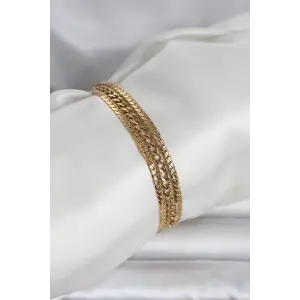 316L Çelik Gold Renk 3lü Kadın Bileklik