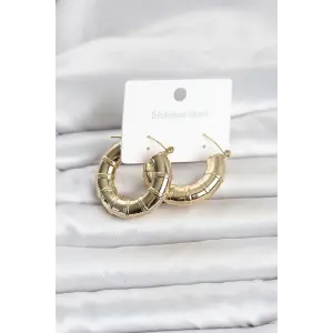 316L Çelik Gold Renk Bambu Model Halka Kadın Küpe