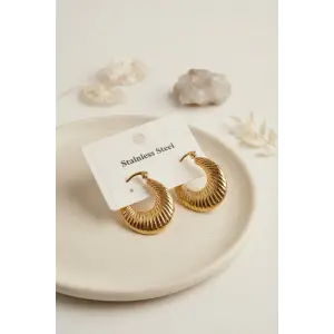 316L Çelik Gold Renk Halka Model Küpe