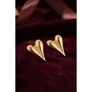 316L Çelik Gold Renk Kalp Model Küpe