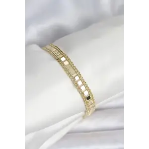 316L Çelik Gold Renk Pullu Zincir Model Kadın Bileklik