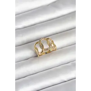 316L Çelik Gold Renk Samanyolu Model Kadın Yüzük