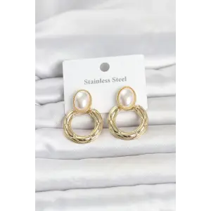 316L Çelik Gold Renk Vintage Model Kadın Küpe