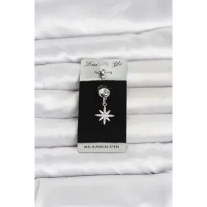 316L Cerrahi Çelik Sallantılı Kutup Yıldızı Model Göbek Piercing