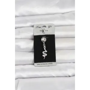 316L Cerrahi Çelik Sallantılı Yılan Model Göbek Piercing