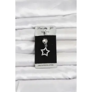 316L Cerrahi Çelik Sallantılı Yıldız Model Göbek Piercing
