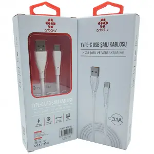 3.1A TYPE-C Şarj Kablosu Arbaks ARB-51