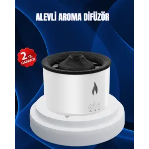3D Alev Işıklı Aromaterapi Makinesi – 360 ml Su Kapasiteli Sessiz Difüzör