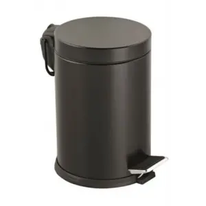 3lt Siyah Pedallı Metal Çöp Kovası Bx40
