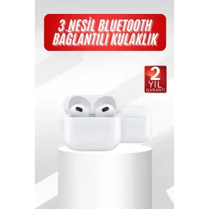 3.Nesil İOS Android Uyumlu Bluetooth 5.0 Beyaz Çağrı Cevaplama