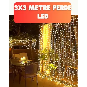 3x3 Metre Şelale LED Perde Işık İç Dış Mekân Dekorasyonu