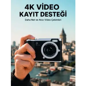 48 MP Dijital Kamera 4K Video Çekim Özellikli Kompakt Tasarım