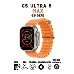 49mm Ekranlı, GPS ve Nabız Sensörlü, Suya Dayanıklı, Titanyum Kordonlu Akıllı Saat