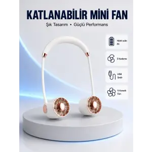 5 Kanatlı Sessiz Mini Fan 3 Vitesli Katlanabilir Asılabilir