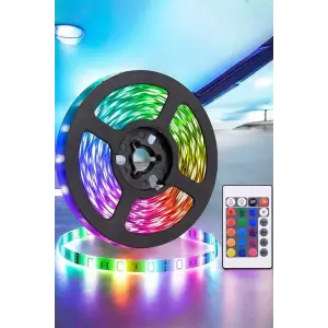 5 Metre Şerit Led RGB Işıklı Kumandalı Güç Adaptörü Her Ortama Uygun