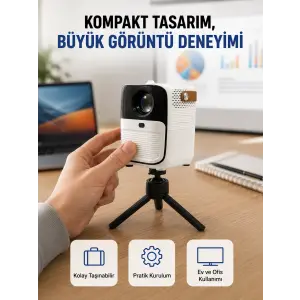50 inç TV Deneyimli Projektör – Yakın Mesafede Geniş Görüntü Yeni Nesil