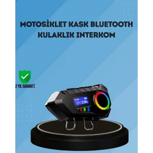500mAh Bataryalı Bluetooth 5.4  İnterkom LED Ekranlı FM Destekli