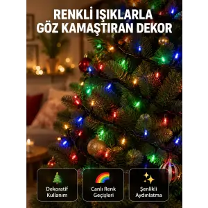 50’li LED Şeffaf Kablolu 5 m Aydınlatma Işık Süsleme Led Yeni Nesil