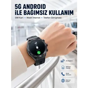 5G Android Akıllı Saat AMOLED Ekran SIM Kart Destekli Kameralı