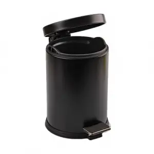 5lt Siyah Pedallı Metal Çöp Kovası Bx40
