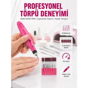 6 Uçlu Elektrikli Manikür Pedikür Seti Yeni Nesil