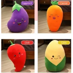 62297 PELUŞ 30CM HAVUÇ,PATLICAN,MISIR,KIRMIZI BİBER - 1 Adet Stokta Olan Gönderilir