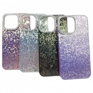 iphone 13 Pro Max – Taşlı Simli Silikon Kılıf Kapak VTX-6157