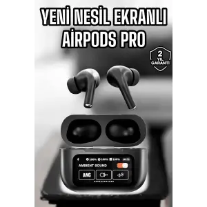 Kablosuz Bluetooth Kulaklık Ekranlı Uzun Şarj Süreli ANC Destekli