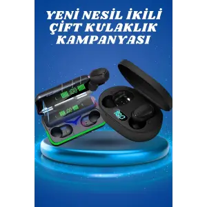 İkili Bluetooth Kulaklık Dijital Göstergeli Uzun Pil Ömrü Yüksek Ses Kaliteli