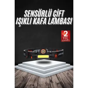 Kafa Lambası Çalışma Işığı Süper Parlak Mıknatıslı Lityum Lion Pilli