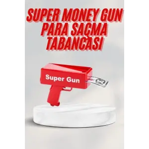 Kırmızı Parti Oyuncağı Para Saçma Fırlatma Tabancası Makinesi Super Money