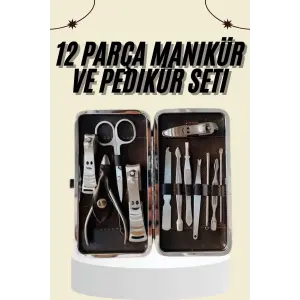 Tırnak Bakımı Tırnak Makası Profesyonel 12 Parça El Ayak Manikür Pedikür Seti