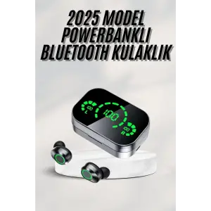 Yeni Nesil Bluetooth Kulaklık Çağrı Cevaplayabilen Dijital Göstergeli Powerbankli