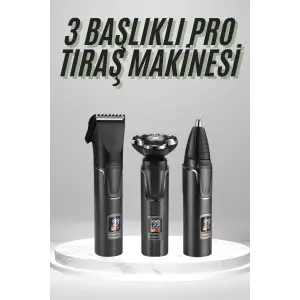 Dijital Göstergeli 3 Başlıklı Tıraş Makinesi Islak Kuru Lazer Öncesi Günlük