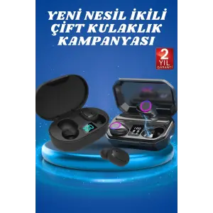 Çift Kulaklık Kampanyası Dokunmatik Kontrol Kulak İçi Yüksek Ses Kaliteli Mikrofonlu