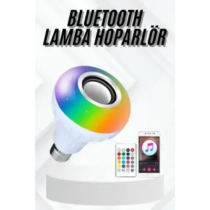 Lamba Hoparlör Ampül Görünümlü Renk Değiştirebilen Android ve İOS Uyumlu