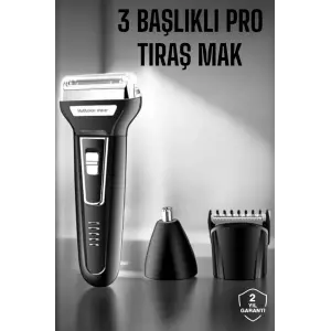 3 Başlıklı Kulak Ve Burun Tıraş Makinesi Erkeklere Özel