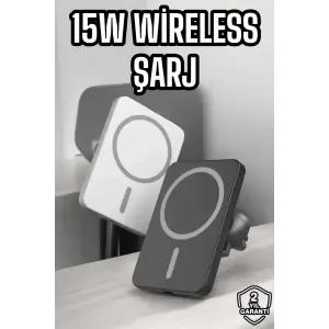 İOS Uyumlu Manyetik Tasarım Magsafe İphone 12/13/14/15 araç şarjı