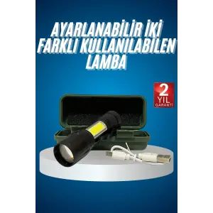 Led Lamba El Feneri Küçük Taşınabilir USB Şarjlı Acil Durum Lambası