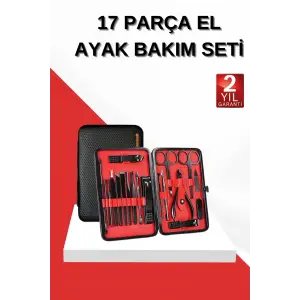 17 Parça Manikür Seti El ve Ayak Bakımı Törpü Cımbız Tırnak Temizleme