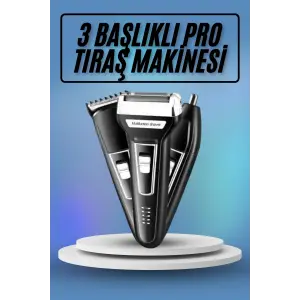 Kulak Burun Kıl Kesme Ense Yanak Tıraş Seti 3 Başlıklı Profesyonel