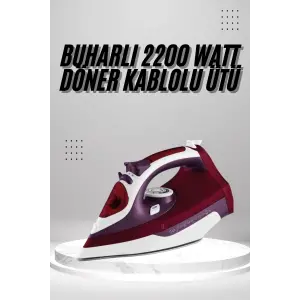 Seramik Tabanlı Kırmızı 2200 Watt Şok Buharlı Ütü