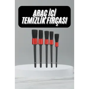 5 Adet Oto Detaylı Temizleyici Araç İçi Temizlik Fırça Seti Koltuk Döşeme Kapı Toz Alma Fırçası