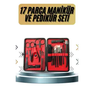 17 Parça Manikür Pedikür Seti El Ayak Bakım Seti Tırnak Makası Törpü