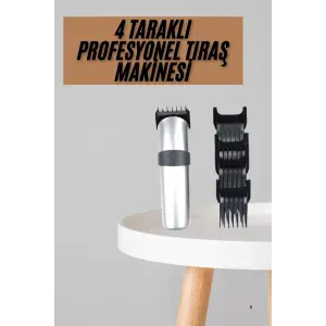 Yeni Nesil Profesyonel Şarjlı Saç Sakal Tıraş Makinesi Ayarlanabilir 4 Taraklı