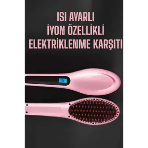 Fön Tarağı Saç Düzleştirici Sıkı Dişli Isı Ayarlı Elektriklenme Karşıtı